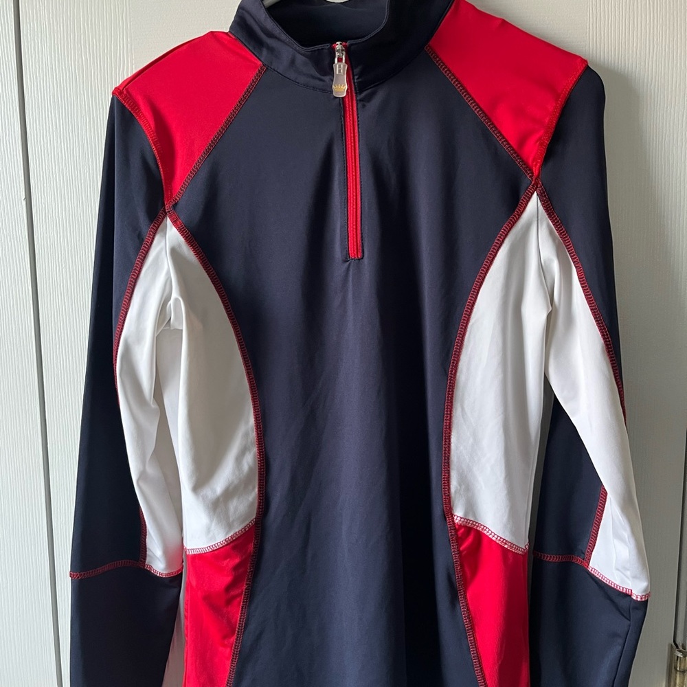 Kastel Red and Blue Quarter-Zip Pullover